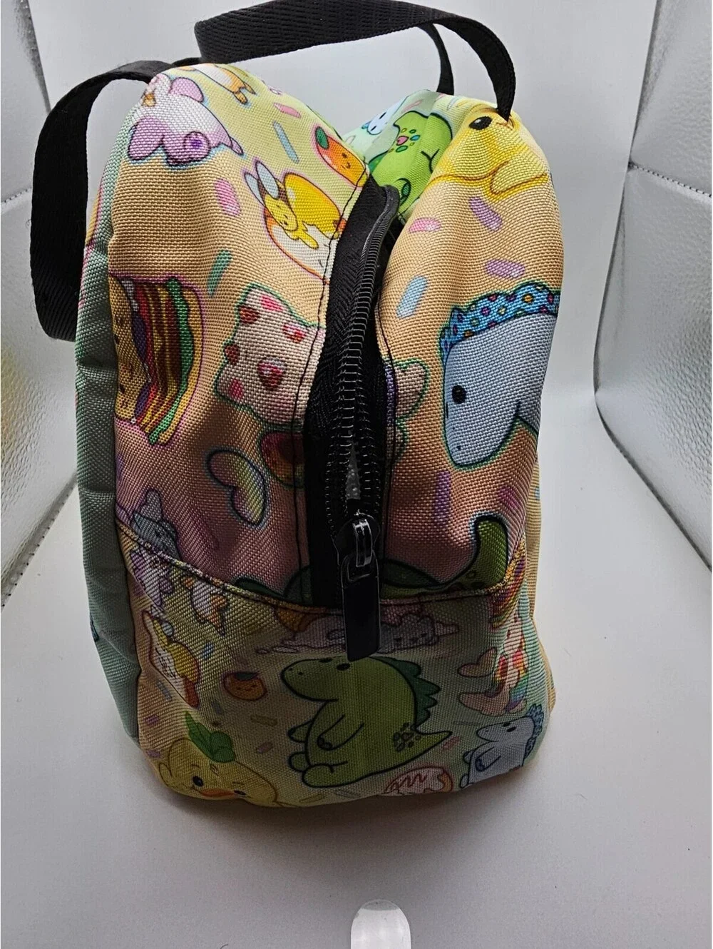 Kawaii Insulated Lunch Tote Bag Dinosaur Unicorn Cat Polyester Zip Top
